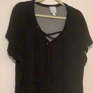 SUNDAY black Tunic Shirt size 3X cute and super soft
